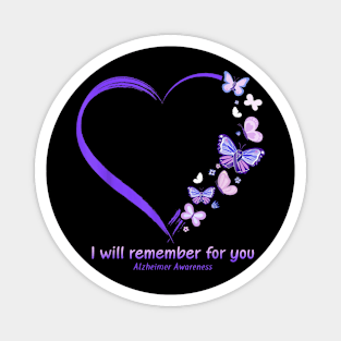 I Will Remember For You Butterfly Alzheimer's Awareness Magnet